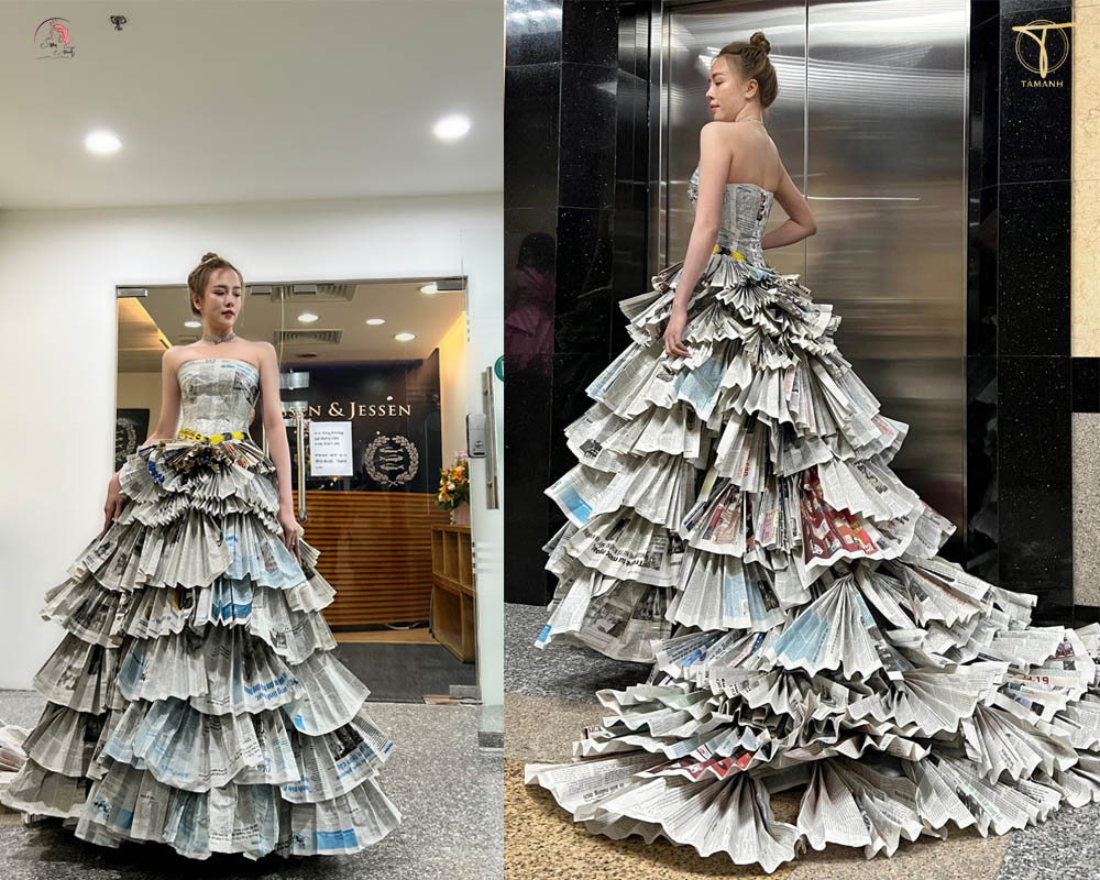 Cách làm trang phục tái chế từ giấy đơn giản