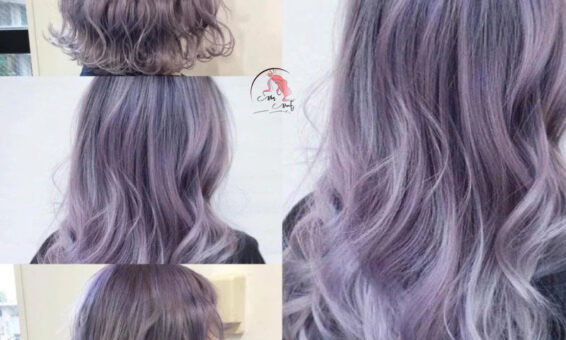 Nhuộm tóc màu tím khói đẹp