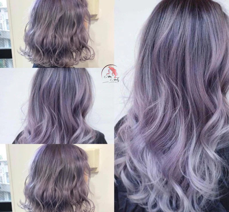 Nhuộm tóc màu tím khói đẹp